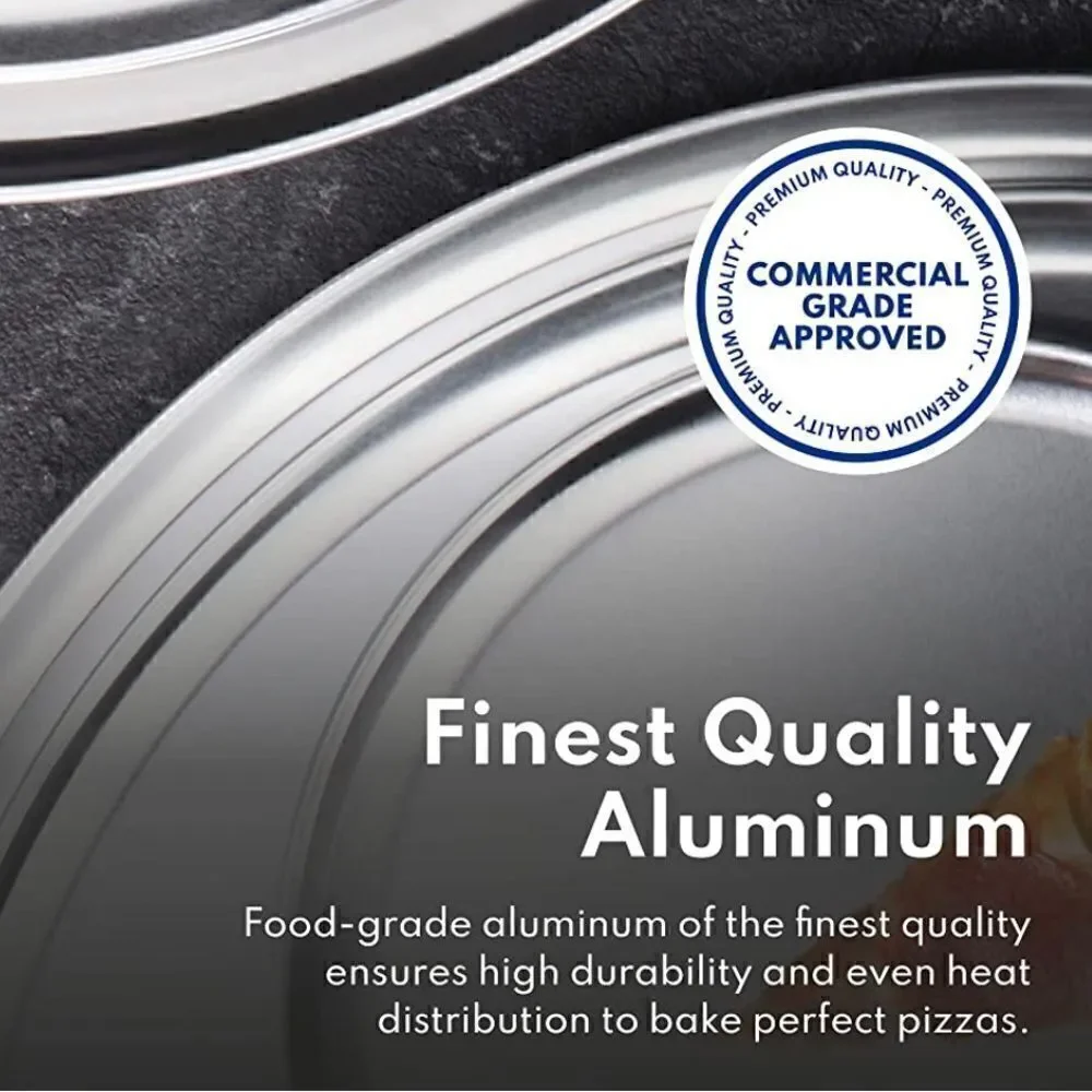 COPY 1- Restaurant-Grade Aluminum Pizza Pan, Tray, Coupe Style, 8-Inch, 6 pack